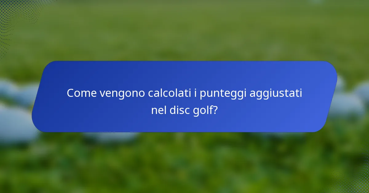 Come vengono calcolati i punteggi aggiustati nel disc golf?